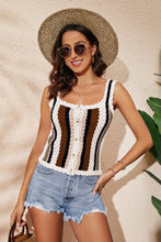 Load image into Gallery viewer, Striped Scalloped Trim Knit Tank
