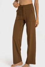 Load image into Gallery viewer, Drawstring Waist Wide Leg Sports Pants with Pockets
