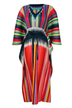 Load image into Gallery viewer, Mixed Stripes Accordion Pleated Dolman Sleeve Midi Dress
