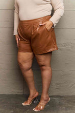 Load image into Gallery viewer, HEYSON Leather Baby Full Size High Waist Vegan Leather Shorts
