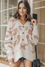 Load image into Gallery viewer, Leopard Button Up Cardigan with Pockets
