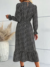 Load image into Gallery viewer, Printed Flounce Sleeve V-Neck Midi Dress
