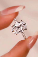 Load image into Gallery viewer, Platinum-Plated Side Stone 2 Carat Moissanite Ring
