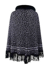 Load image into Gallery viewer, Leopard Fringe Hem Poncho
