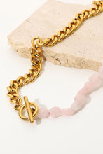 Load image into Gallery viewer, Stainless Steel Half Bead Half Chain Necklace

