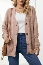 Load image into Gallery viewer, Drop Shoulder Button Down Pocketed Cardigan
