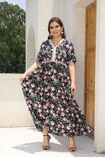 Load image into Gallery viewer, Plus Size Floral V-Neck Maxi Dress
