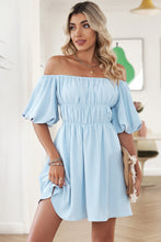 Load image into Gallery viewer, Off-Shoulder Balloon Sleeve Mini Dress

