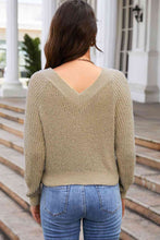 Load image into Gallery viewer, Full Size V-Neck Raglan Sleeve Sweater
