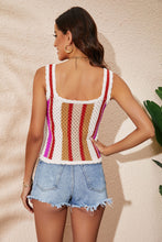 Load image into Gallery viewer, Striped Scalloped Trim Knit Tank
