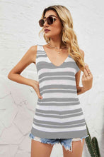 Load image into Gallery viewer, Striped V-Neck Knit Tank
