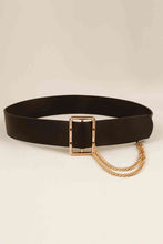 Load image into Gallery viewer, PU Leather Wide Belt with Chain

