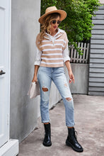 Load image into Gallery viewer, Striped Half-Zip Collared Vest

