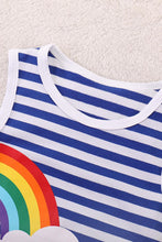 Load image into Gallery viewer, Girls Rainbow Graphic Striped Sleeveless Dress
