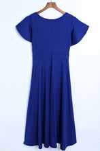 Load image into Gallery viewer, Flutter Sleeve Surplice Midi Dress
