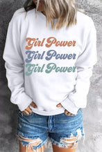 Load image into Gallery viewer, GIRL POWER Graphic Dropped Shoulder Sweatshirt
