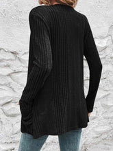 Load image into Gallery viewer, Ribbed Open Front Cardigan with Pockets
