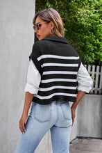 Load image into Gallery viewer, Striped Half-Zip Collared Vest
