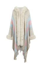 Load image into Gallery viewer, Color Block Fringe Detail Poncho
