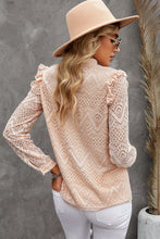 Load image into Gallery viewer, Ruffled Lace Mock Neck Blouse
