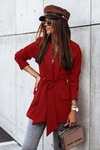 Load image into Gallery viewer, Belted Shawl Collar Blazer
