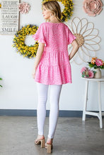 Load image into Gallery viewer, Heimish Full Size Leopard Ruffle Trim Short Sleeve Top
