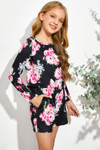 Load image into Gallery viewer, Girls Floral Long Sleeve Top and Shorts Set
