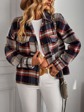 Load image into Gallery viewer, Plaid Button Front Brushed Shacket with Breast Pockets
