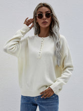 Load image into Gallery viewer, Half Button Long Sleeve Henley Sweater
