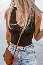 Load image into Gallery viewer, Button Front Rib-Knit Cropped Knit Tank
