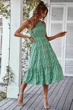 Load image into Gallery viewer, Ditsy Floral Smocked One-Shoulder Dress
