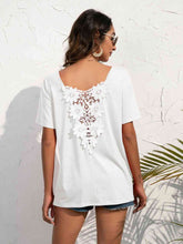 Load image into Gallery viewer, Lace Trim Short Sleeve Top
