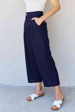 Load image into Gallery viewer, And The Why In The Mix Full Size Pleated Detail Linen Pants in Dark Navy
