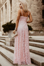 Load image into Gallery viewer, Spaghetti Strap Split Lace Maxi Dress
