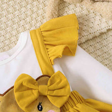 Load image into Gallery viewer, Bow Tie Skirt Bear Detail Round Neck Dress
