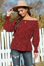 Load image into Gallery viewer, Polka Dot Off Shoulder Ruffle Top
