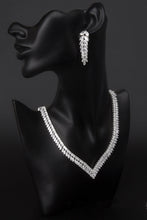 Load image into Gallery viewer, Cubic Zirconia Heart-Shaped Necklace and Dangle Earrings Set
