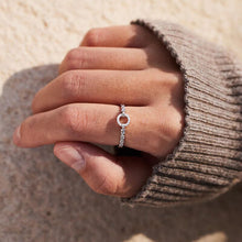 Load image into Gallery viewer, Inlaid Zircon Round Shape 925 Sterling Silver Ring
