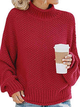Load image into Gallery viewer, Turtleneck Dropped Shoulder Sweater
