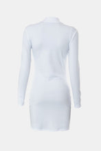 Load image into Gallery viewer, Ribbed Trim Zip Up Mini Dress
