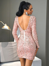 Load image into Gallery viewer, Sequined Zip-Back Bodycon Dress
