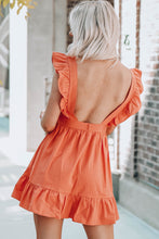 Load image into Gallery viewer, V-Neck Ruffle Hem Backless Dress

