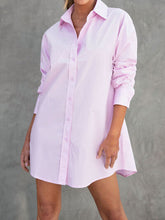 Load image into Gallery viewer, Button Up Long Sleeve Mini Shirt Dress
