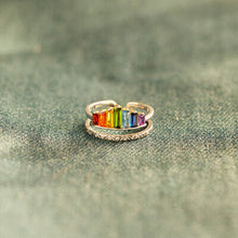 Load image into Gallery viewer, Zircon 925 Sterling Silver Double-Layered Ring
