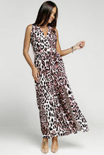 Load image into Gallery viewer, Leopard Print Open Back Split Sleeveless Dress
