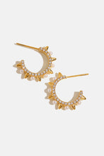 Load image into Gallery viewer, Inlaid Rhinestone Faux Pearl Earrings
