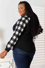 Load image into Gallery viewer, Heimish Full Size Sequin Reindeer Graphic Plaid Top
