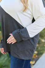 Load image into Gallery viewer, Celeste Design Full Size Contrast Long Sleeve Top
