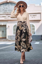 Load image into Gallery viewer, Printed Tie Waist Long Sleeve Dress

