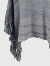 Load image into Gallery viewer, Striped Boat Neck Poncho with Fringes
